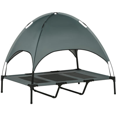 Raised Dog Bed with Canopy For Extra Large Dogs, Grey Pawhut
