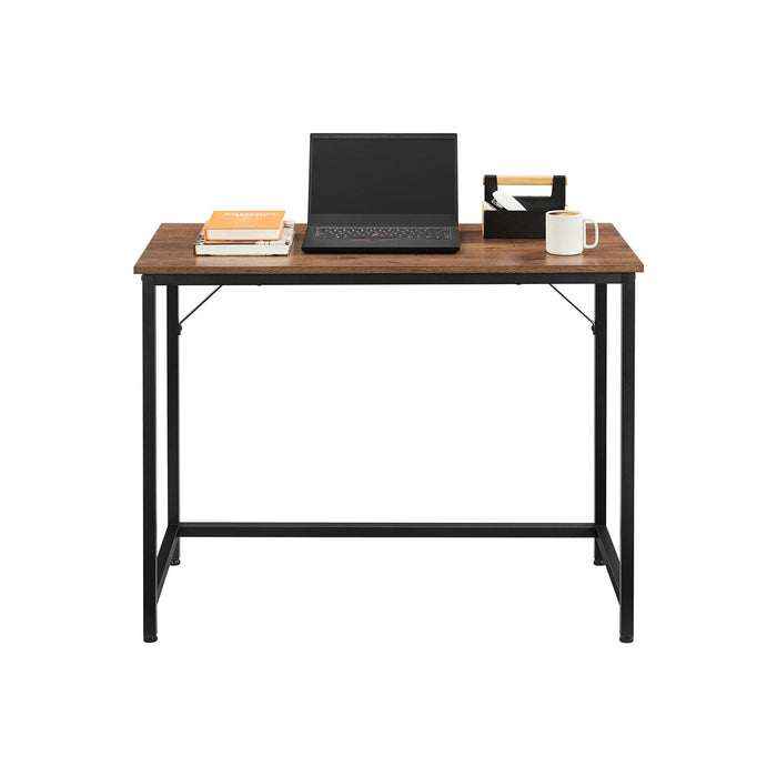 Vasagle Small Home Office Desk, Hazelnut Brown, Black