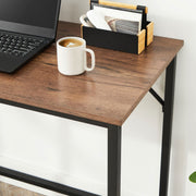 Vasagle Small Home Office Desk, Hazelnut Brown, Black