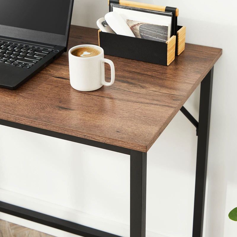 Vasagle Small Home Office Desk, Hazelnut Brown, Black