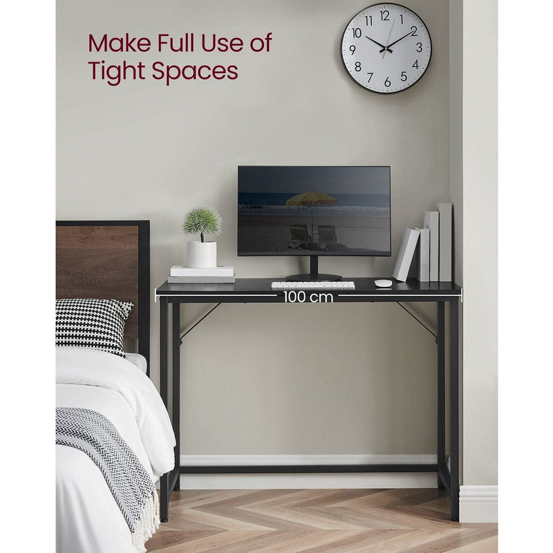 Vasagle Small Home Office Desk 100cm, Black