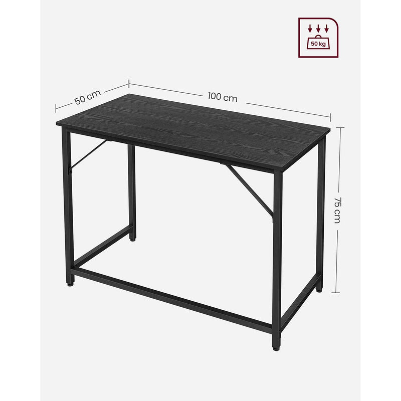 Vasagle Small Home Office Desk 100cm, Black