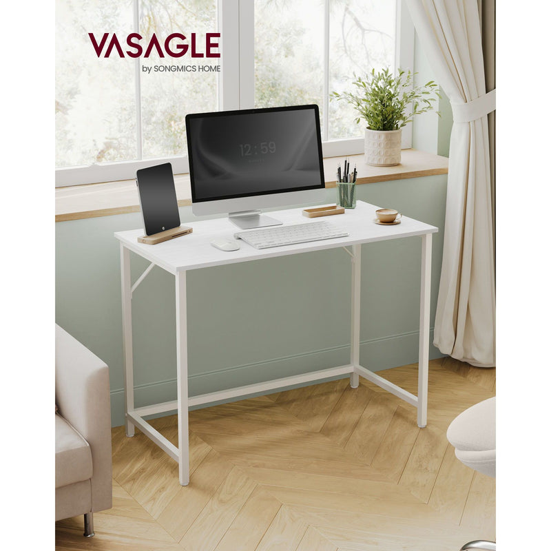 Vasagle Small White Desk 100cm For Home Office or Study Area