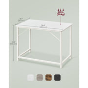 Vasagle Small White Desk 100cm For Home Office or Study Area