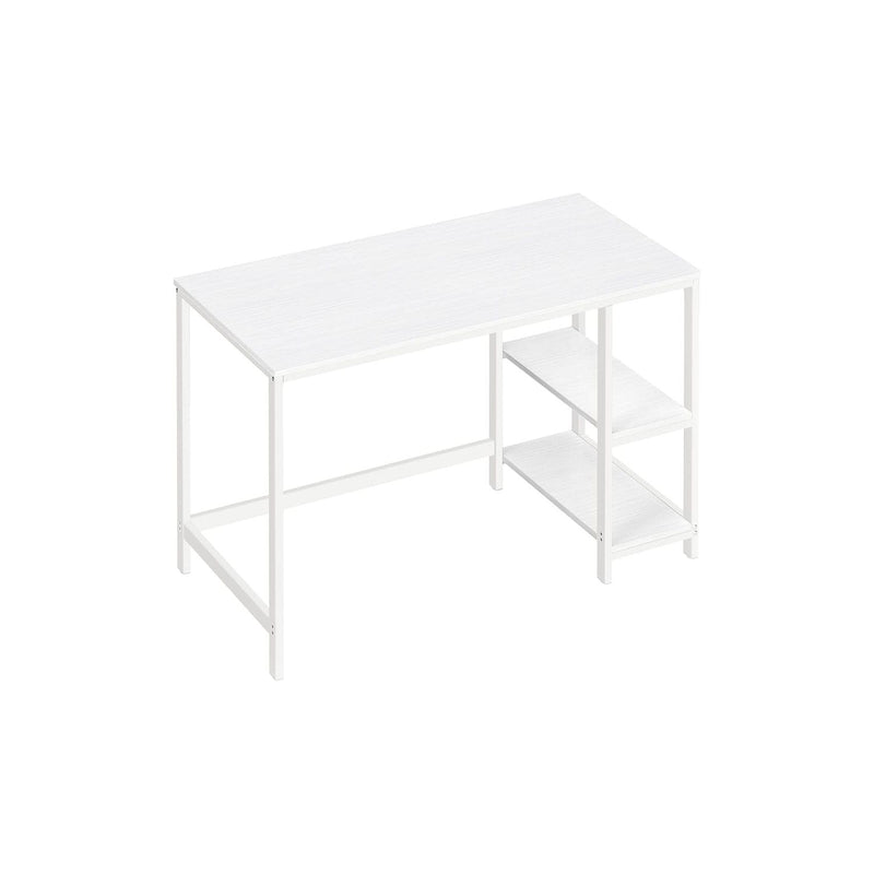 Vasagle White 120cm Desk With Storage For Home Office