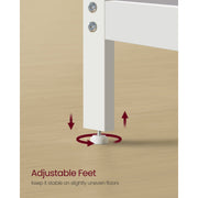 Vasagle White 120cm Desk With Storage For Home Office