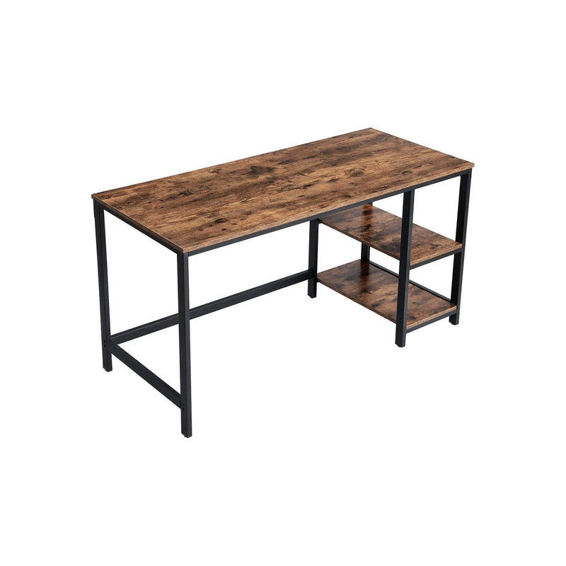 Vasagle Industrial Home Office Desk With Shelves 140cm Wide