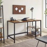 Vasagle Industrial Home Office Desk With Shelves 140cm Wide