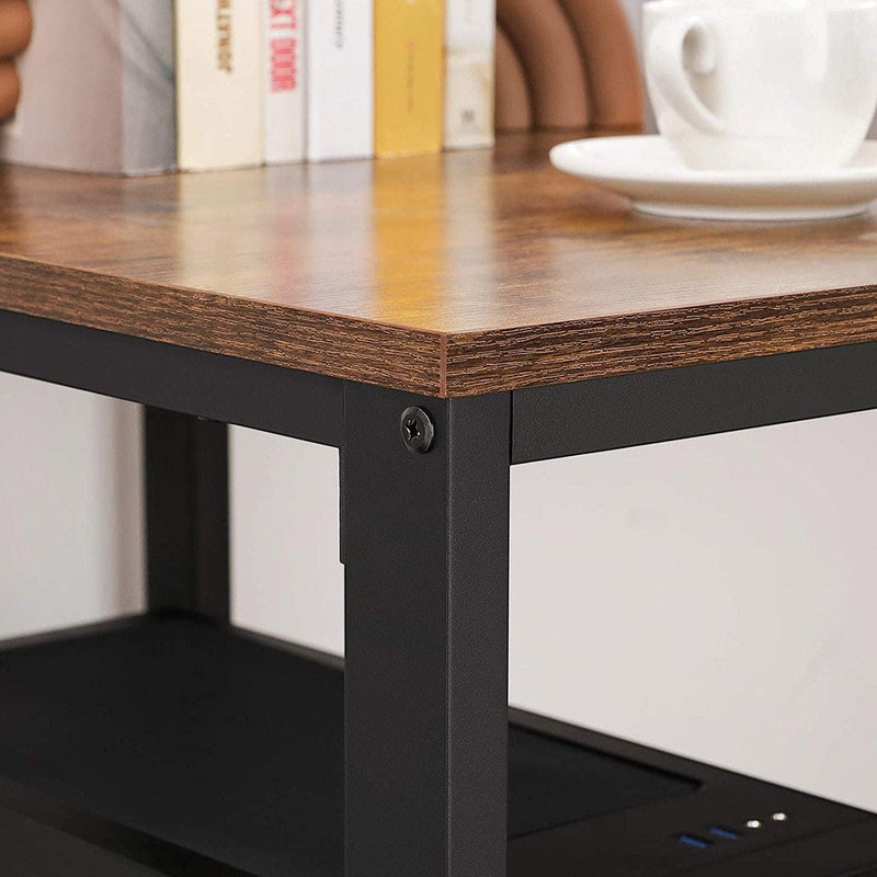 Vasagle Industrial Home Office Desk With Shelves 140cm Wide