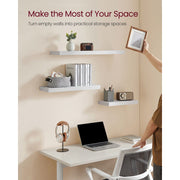 Vasagle White Floating Wall Shelf 20x80x3cm