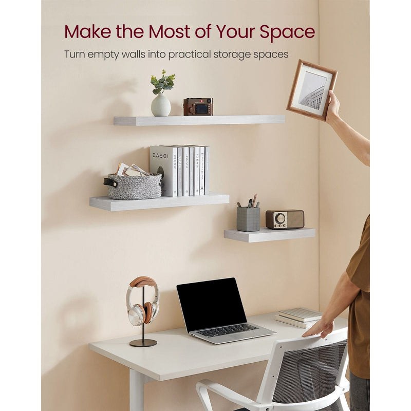 Vasagle White Floating Wall Shelf 20x80x3cm