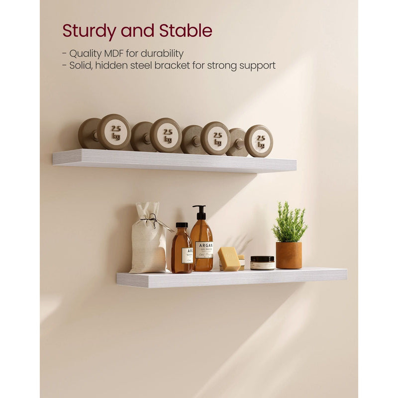 Vasagle White Floating Wall Shelf 20x80x3cm
