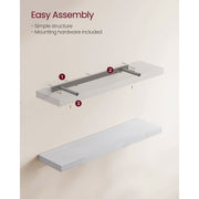 Vasagle White Floating Wall Shelf 20x80x3cm