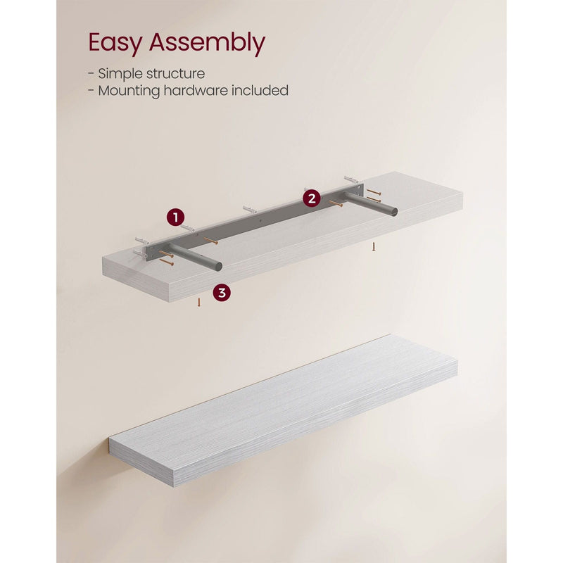 Vasagle White Floating Wall Shelf 20x80x3cm