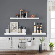 White Floating Wall Shelf by Vasagle - 60cm wide, holds up to 15kg, easy to install, perfect for any room in your house