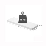 White Floating Wall Shelf by Vasagle - 60cm wide, holds up to 15kg, easy to install, perfect for any room in your house