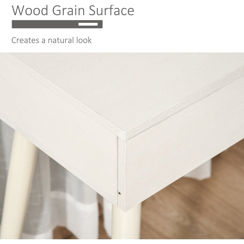 Modern Dressing Table With Round Mirror and Stool