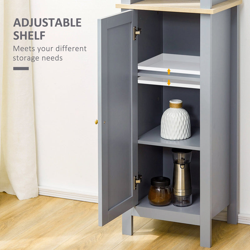 Tall Grey Bathroom Floor Storage Cabinet