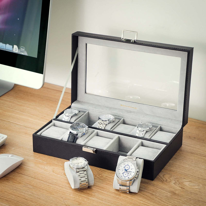 8 Watch Box Black Songmics