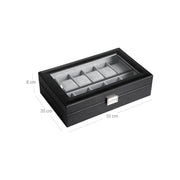8 Watch Box Black Songmics