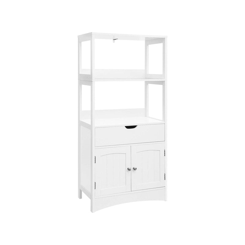 Vasagle Large White Storage Unit With Double Doors, One Large Drawer, and two open shelves