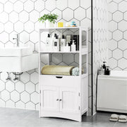 Vasagle Large White Storage Unit With Double Doors, One Large Drawer, and two open shelves