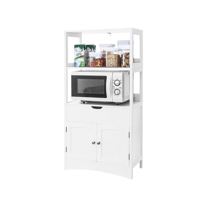 Vasagle Large White Storage Unit With Double Doors, One Large Drawer, and two open shelves