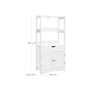 Vasagle Large White Storage Unit With Double Doors, One Large Drawer, and two open shelves