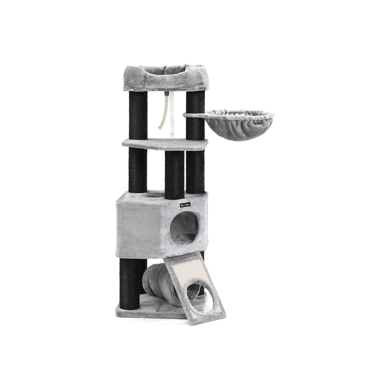 Feandrea Large Tower Cat Tree, Light Grey