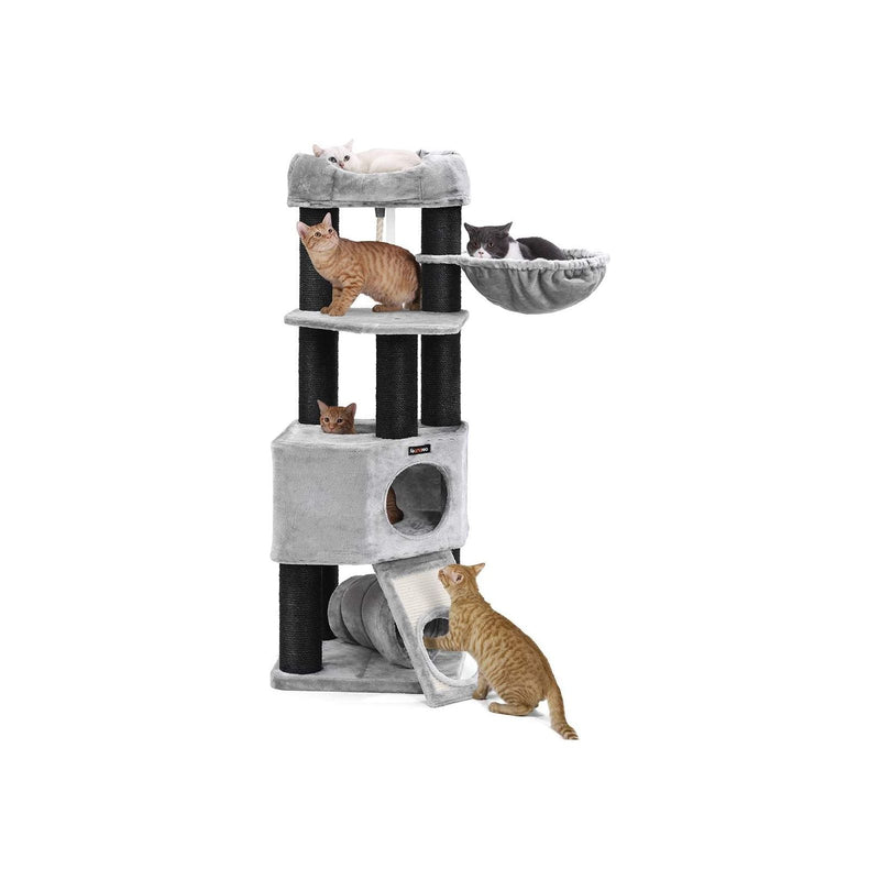 Feandrea Large Tower Cat Tree, Light Grey