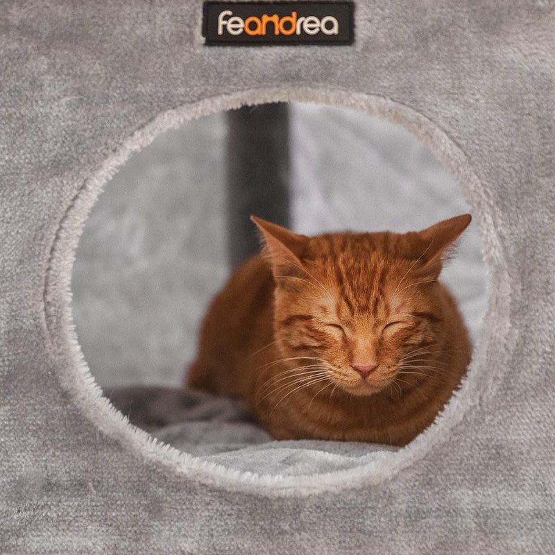 Feandrea Large Tower Cat Tree, Light Grey