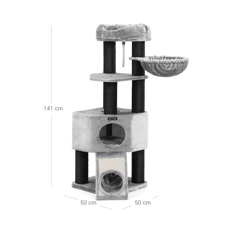 Feandrea Large Tower Cat Tree, Light Grey