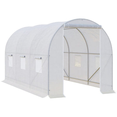 Large Tunnel Greenhouse, Steel Frame, Walk-in, 3.5x2x2m Outsunny