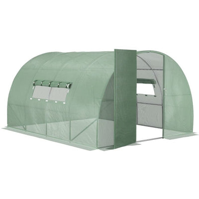 Large Walk in Tunnel Greenhouse, Steel Frame, 4x3m Outsunny