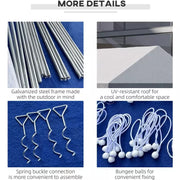 Large Party Tent With Windows White With Grey Stripes