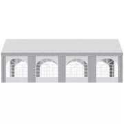 Large Party Tent With Windows White With Grey Stripes