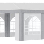 Large Party Tent With Windows White With Grey Stripes