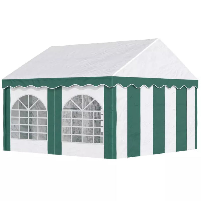 Green and White Party Tent With Church Windows
