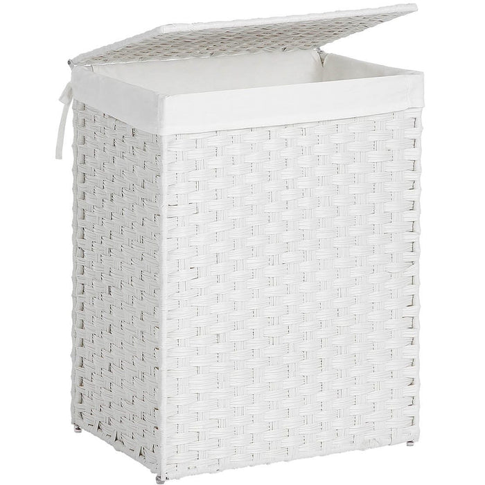 White Laundry Basket with Lid