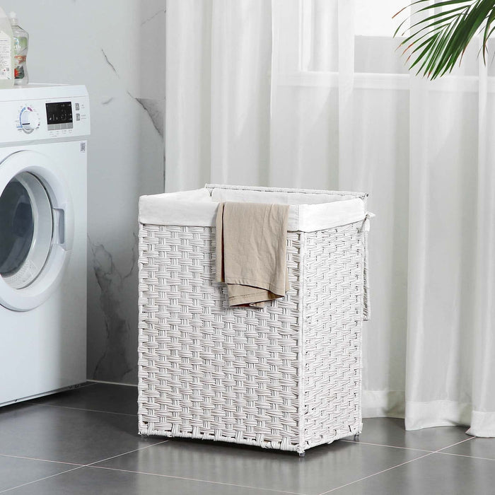 White Laundry Basket with Lid