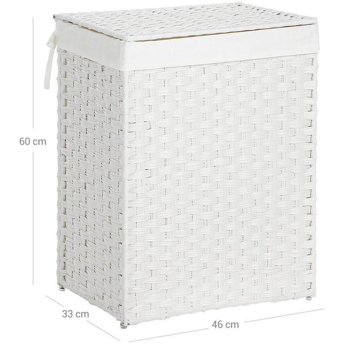 White Laundry Basket with Lid