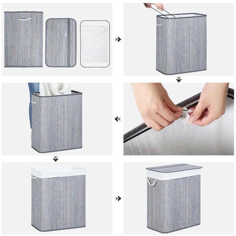 Bamboo Laundry Basket with Lid