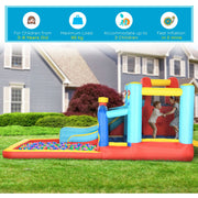 4 in 1 Bouncy Castle w/ Slide, Multicoloured Outsunny