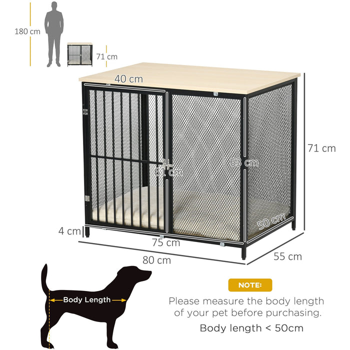 Dog Kennel Table with Cushion for Small & Medium Dogs