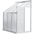 Lean to Greenhouse, Adjustable Vents, 6x4ft, Rain Gutter Outsunny