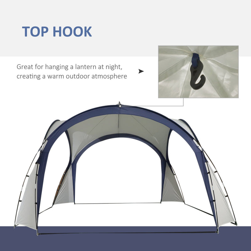 Dome Event Shelter, Garden Canopy, 3.5x3.5m, Cream/Blue Outsunny