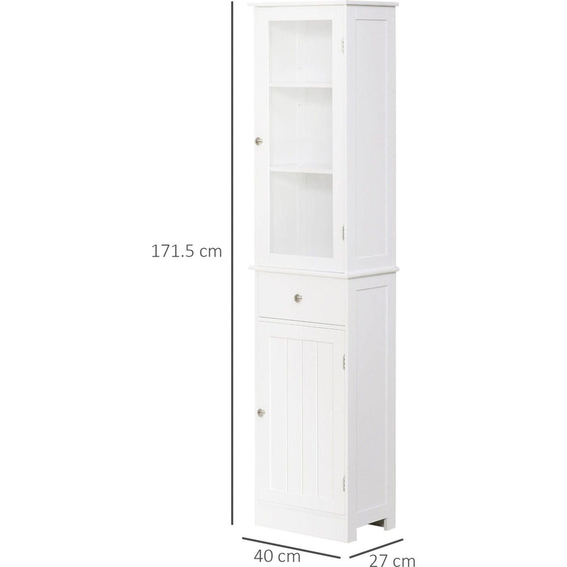 Tall Slim Bathroom Storage Cabinet, 171.5H x 40L x 27Wcm