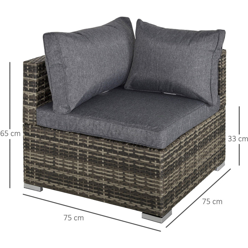 Rattan Wicker Corner Sofa Chair with Cushions