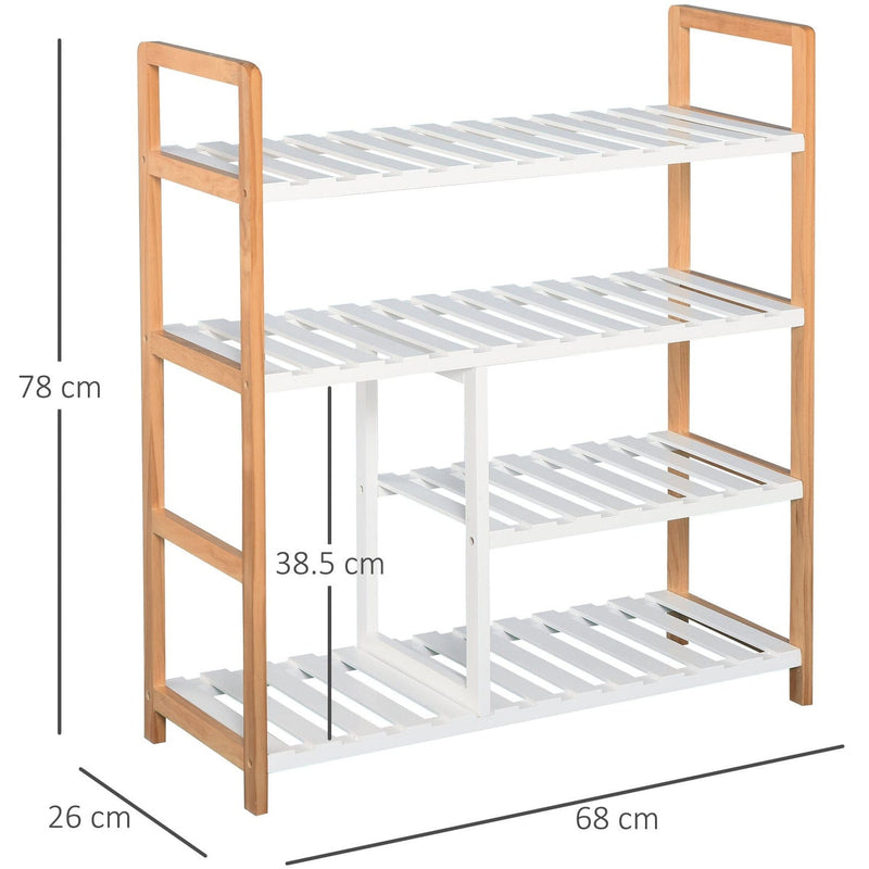4 Tier Wooden Shoe Rack For Hallway