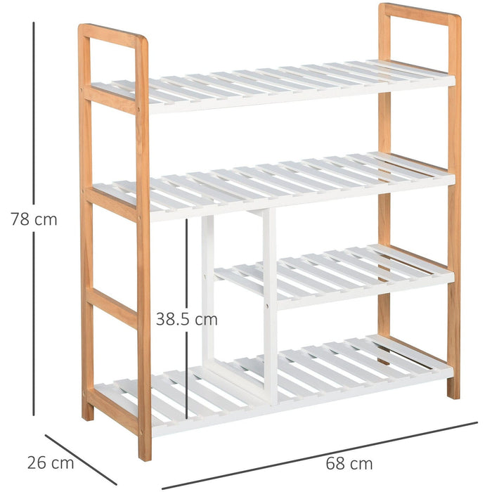 4 Tier Wooden Shoe Rack For Hallway